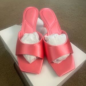 PROM SEASON Aldo Women's Pink Satin Slide Sandals